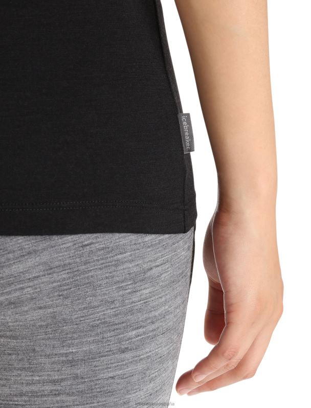 Icebreaker mujer camiseta manga corta merino tech lite ii 0V2J0599 ropa negro