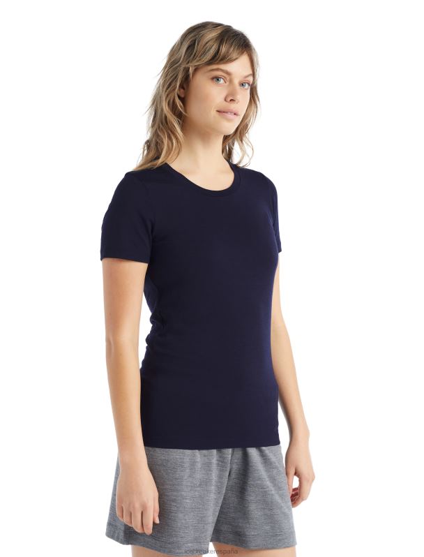 Icebreaker mujer camiseta manga corta merino tech lite ii 0V2J0602 ropa azul marino de medianoche