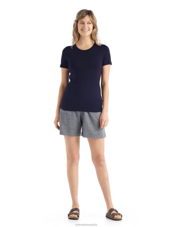 Icebreaker mujer camiseta manga corta merino tech lite ii 0V2J0602 ropa azul marino de medianoche