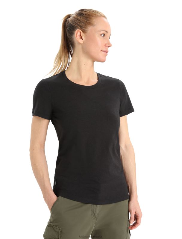 Icebreaker mujer camiseta merino central clásica manga corta 0V2J0651 ropa negro