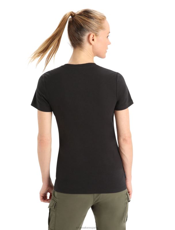 Icebreaker mujer camiseta merino central clásica manga corta 0V2J0651 ropa negro