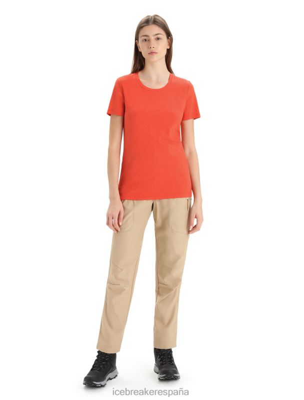 Icebreaker mujer camiseta merino central clásica manga corta 0V2J0654 ropa tierra vibrante