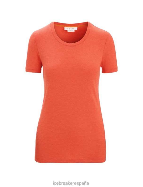 Icebreaker mujer camiseta merino central clásica manga corta 0V2J0654 ropa tierra vibrante