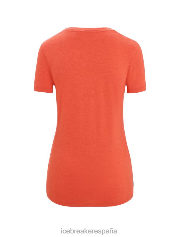 Icebreaker mujer camiseta merino central clásica manga corta 0V2J0654 ropa tierra vibrante
