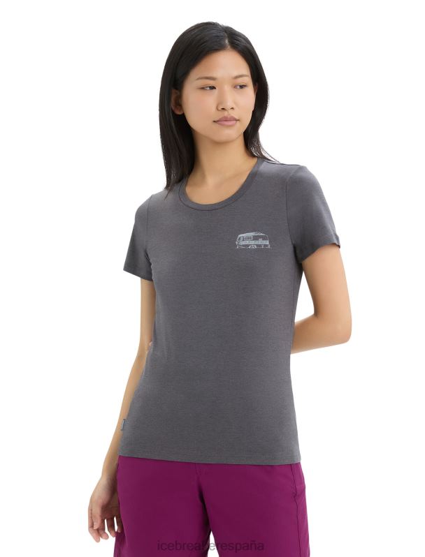 Icebreaker mujer camiseta merino central classic manga corta caravan life 0V2J0663 ropa monzón