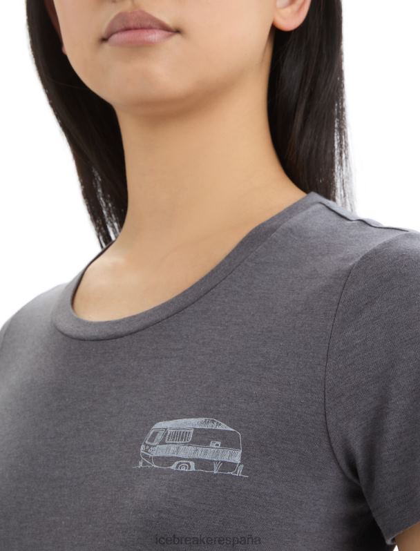 Icebreaker mujer camiseta merino central classic manga corta caravan life 0V2J0663 ropa monzón
