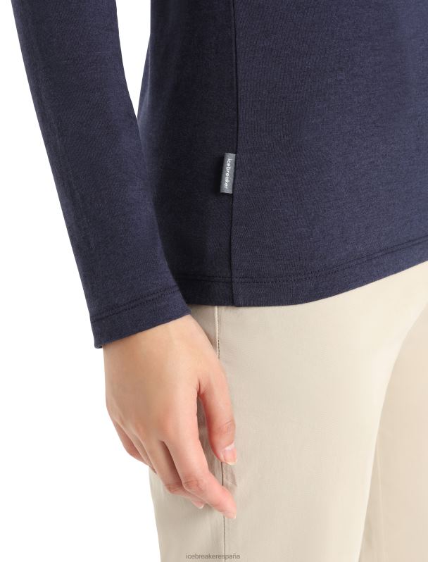 Icebreaker mujer camiseta merino central classic manga larga atardecer 0V2J0850 ropa azul marino de medianoche