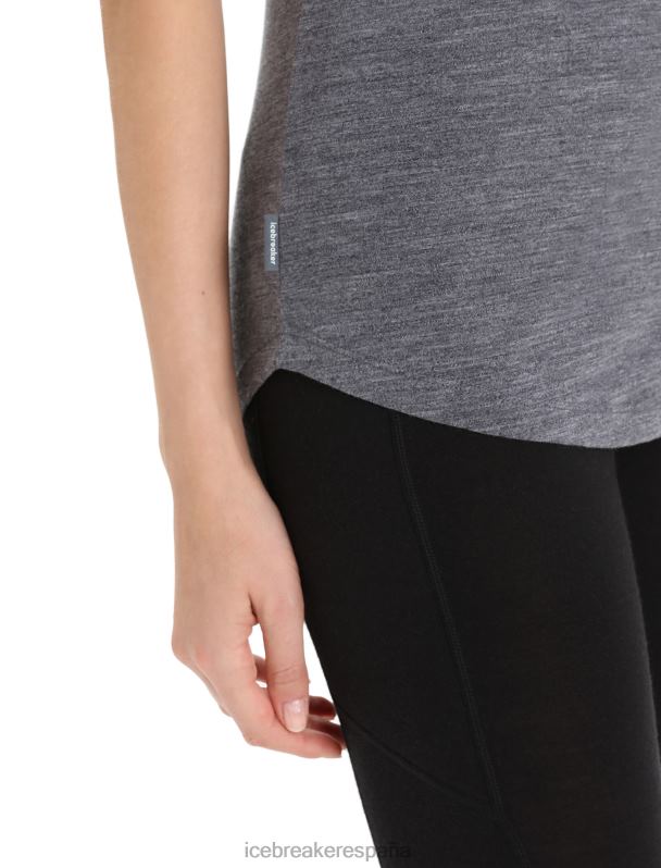 Icebreaker mujer camiseta merino esfera ii manga corta hitt 0V2J0673 ropa jaspeado azul marino medianoche