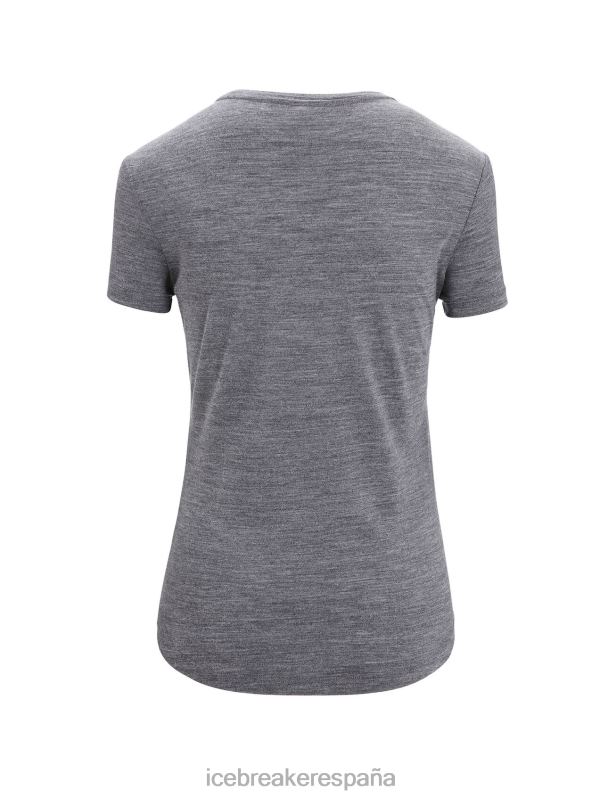 Icebreaker mujer camiseta merino esfera ii manga corta hitt 0V2J0673 ropa jaspeado azul marino medianoche