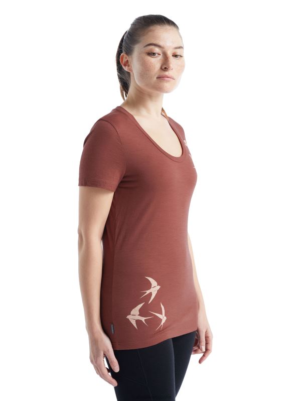 Icebreaker mujer camiseta merino tech lite ii de manga corta con escote en forma de enjambre 0V2J0926 ropa uva