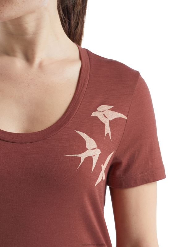 Icebreaker mujer camiseta merino tech lite ii de manga corta con escote en forma de enjambre 0V2J0926 ropa uva