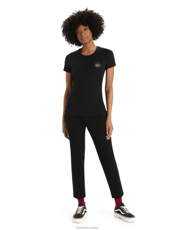 Icebreaker mujer camiseta merino tech lite ii manga corta alpes naturales 0V2J0811 ropa negro