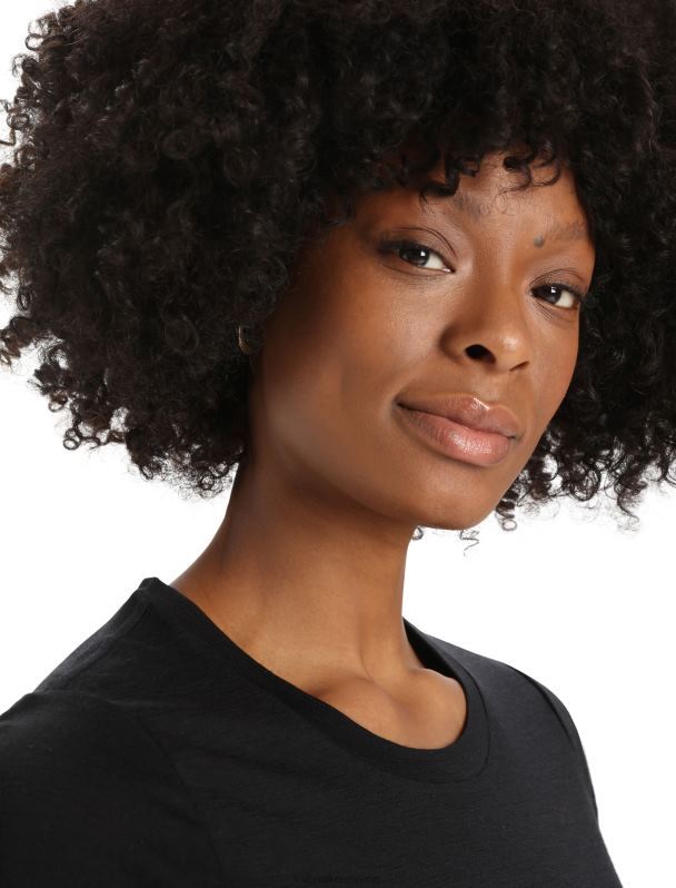 Icebreaker mujer camiseta merino tech lite ii manga corta alpes naturales 0V2J0811 ropa negro