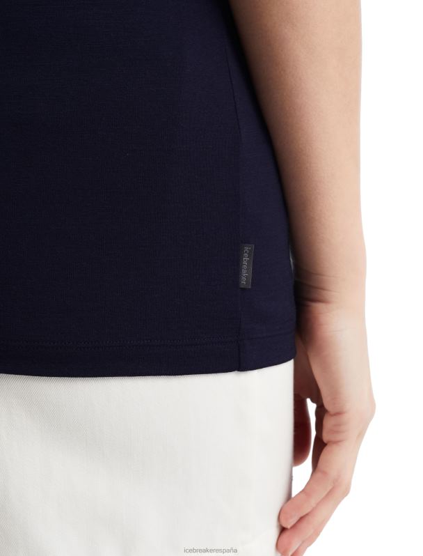 Icebreaker mujer camiseta merino tech lite ii manga corta círculo 0V2J0930 ropa azul marino de medianoche