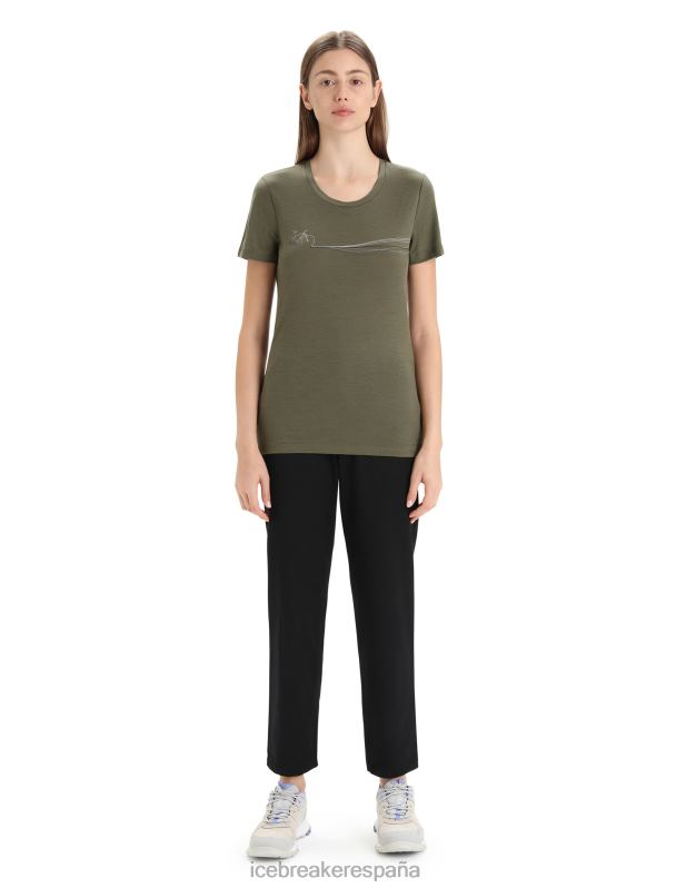 Icebreaker mujer camiseta merino tech lite ii manga corta cadence paths 0V2J0633 ropa cargarse