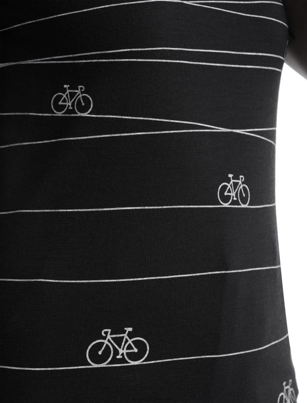 Icebreaker mujer camiseta merino tech lite ii manga corta con escote redondo hill sprint 0V2J0927 ropa negro