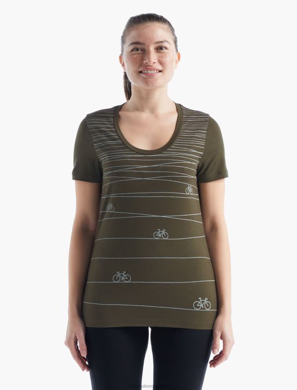 Icebreaker mujer camiseta merino tech lite ii manga corta con escote redondo hill sprint 0V2J0928 ropa cargarse