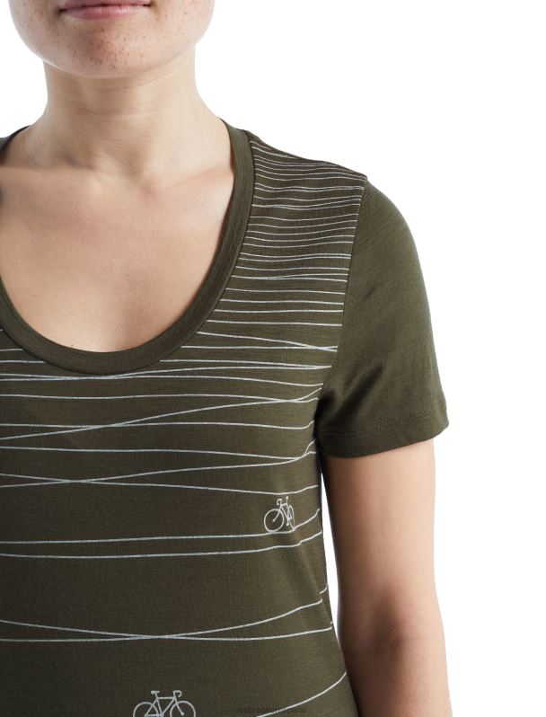 Icebreaker mujer camiseta merino tech lite ii manga corta con escote redondo hill sprint 0V2J0928 ropa cargarse