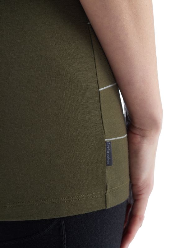 Icebreaker mujer camiseta merino tech lite ii manga corta con escote redondo hill sprint 0V2J0928 ropa cargarse