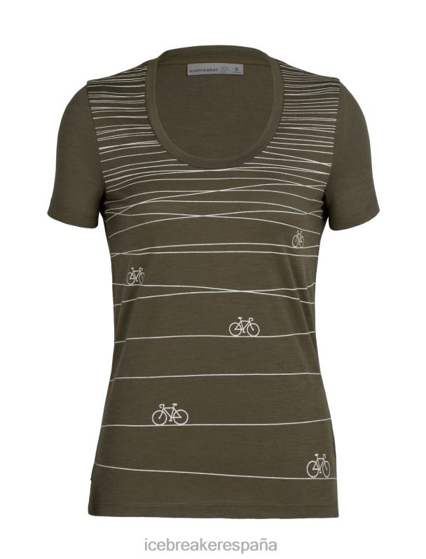 Icebreaker mujer camiseta merino tech lite ii manga corta con escote redondo hill sprint 0V2J0928 ropa cargarse
