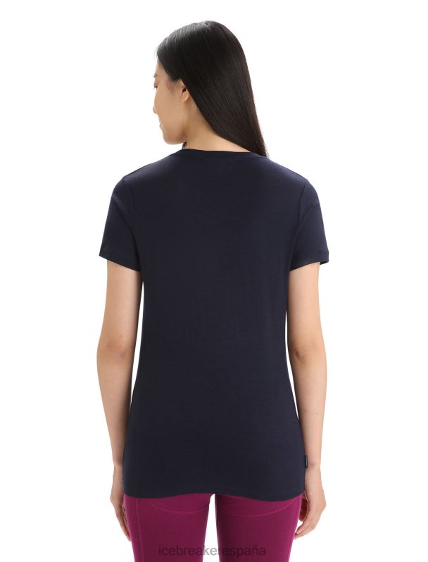 Icebreaker mujer camiseta merino tech lite ii manga corta fase lunar 0V2J0615 ropa azul marino de medianoche