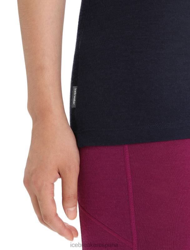 Icebreaker mujer camiseta merino tech lite ii manga corta fase lunar 0V2J0615 ropa azul marino de medianoche
