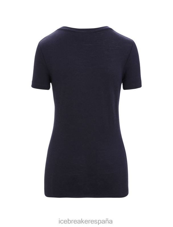 Icebreaker mujer camiseta merino tech lite ii manga corta fase lunar 0V2J0615 ropa azul marino de medianoche