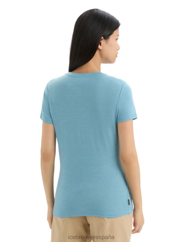 Icebreaker mujer camiseta merino tech lite ii manga corta flor silvestre 0V2J0645 ropa azul astral