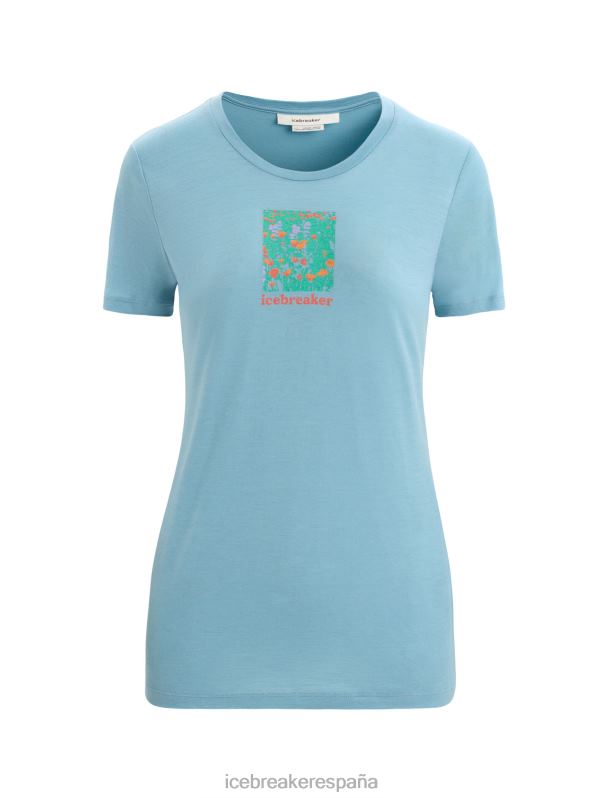 Icebreaker mujer camiseta merino tech lite ii manga corta flor silvestre 0V2J0645 ropa azul astral