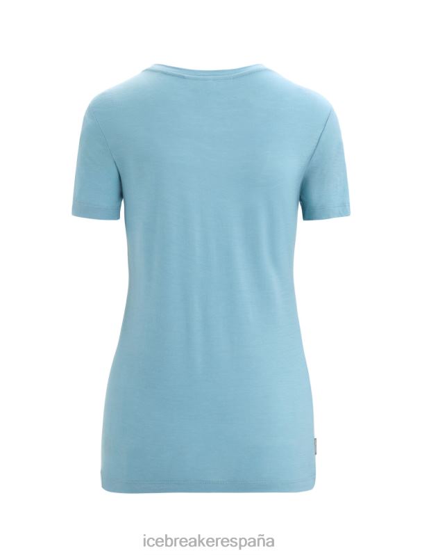 Icebreaker mujer camiseta merino tech lite ii manga corta flor silvestre 0V2J0645 ropa azul astral