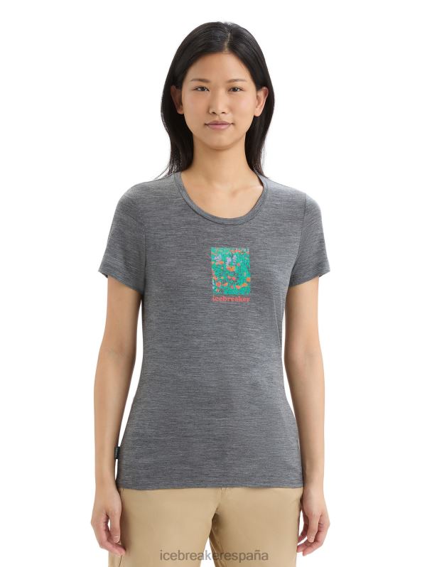 Icebreaker mujer camiseta merino tech lite ii manga corta flor silvestre 0V2J0646 ropa brezo de piedra arenisca