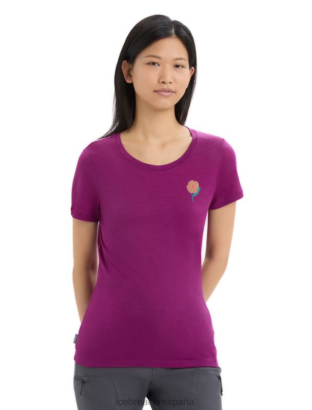 Icebreaker mujer camiseta merino tech lite ii manga corta flores primaverales 0V2J0622 ropa ir baya