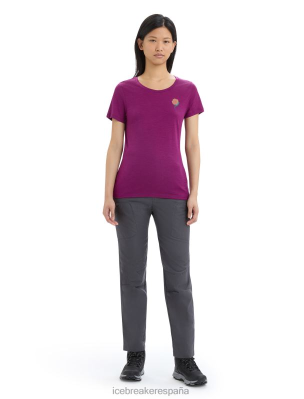 Icebreaker mujer camiseta merino tech lite ii manga corta flores primaverales 0V2J0622 ropa ir baya