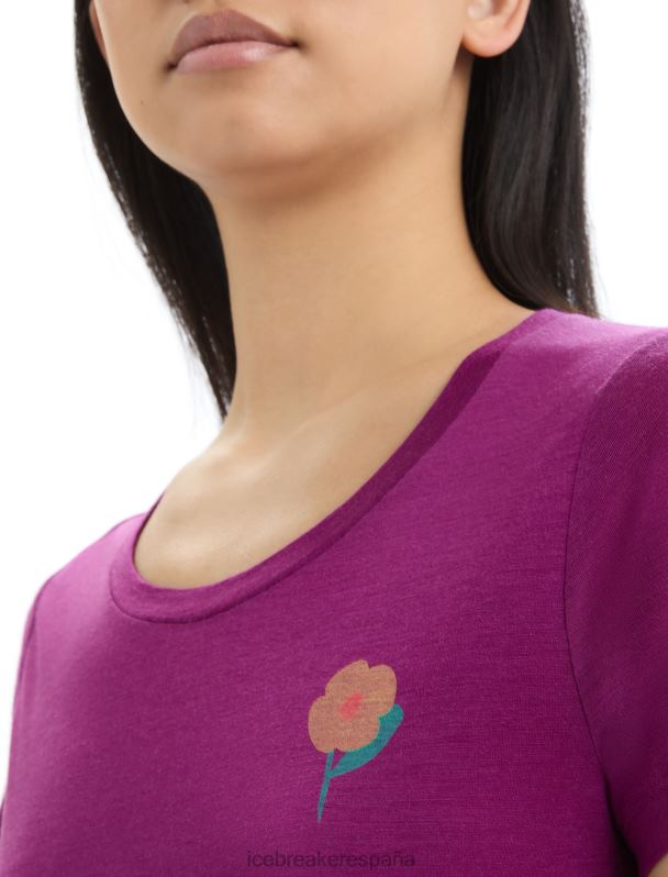 Icebreaker mujer camiseta merino tech lite ii manga corta flores primaverales 0V2J0622 ropa ir baya