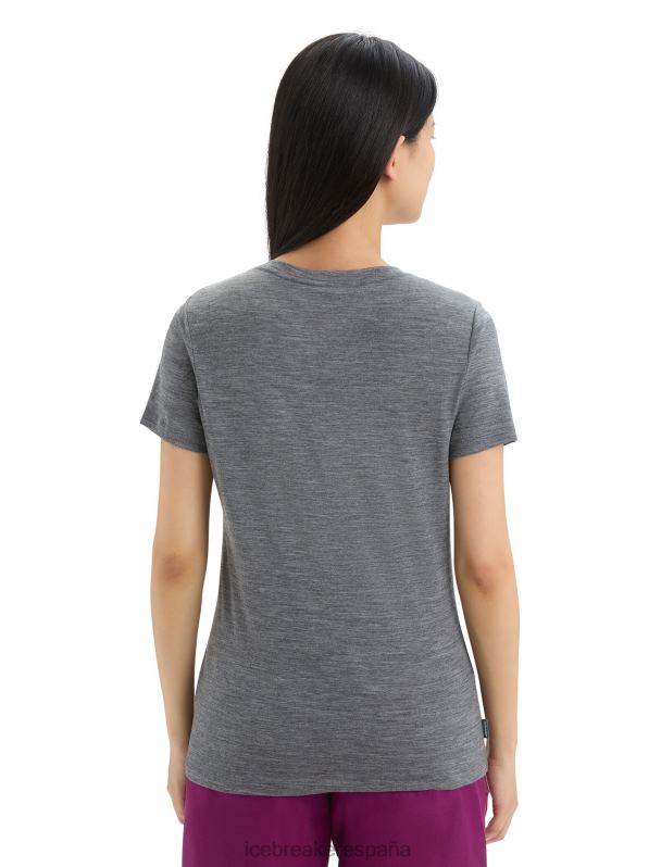Icebreaker mujer camiseta merino tech lite ii manga corta flores primaverales 0V2J0623 ropa brezo de piedra arenisca