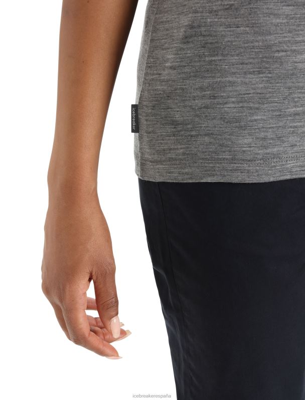 Icebreaker mujer camiseta merino tech lite ii manga corta geología de montaña 0V2J0630 ropa brezo de piedra arenisca