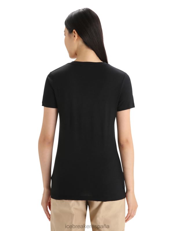 Icebreaker mujer camiseta merino tech lite ii manga corta primavera run 0V2J0620 ropa negro