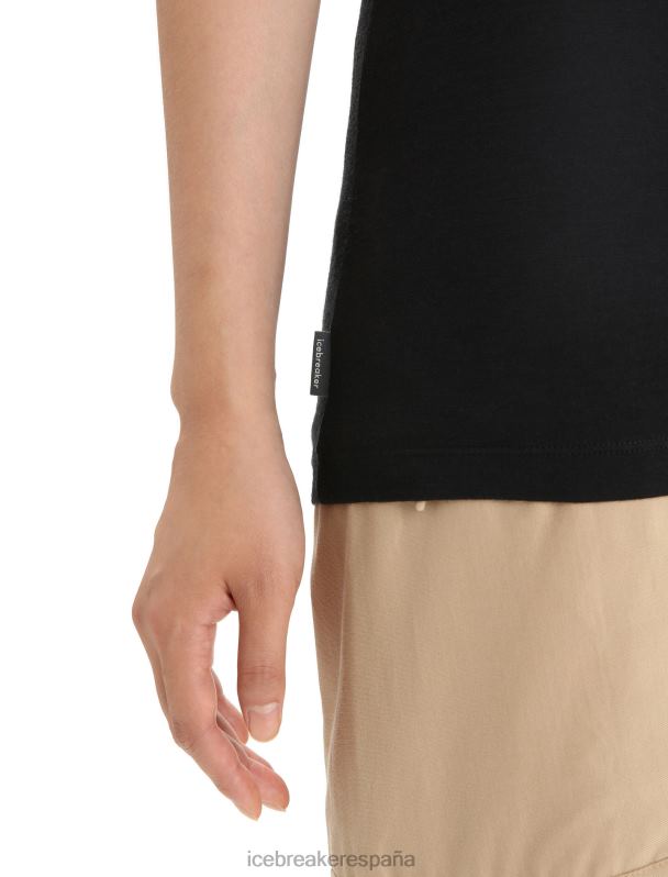 Icebreaker mujer camiseta merino tech lite ii manga corta primavera run 0V2J0620 ropa negro