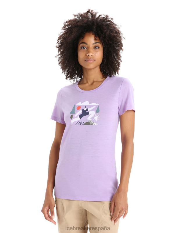 Icebreaker mujer camiseta merino tech lite ii manga corta primavera run 0V2J0621 ropa mirada morada