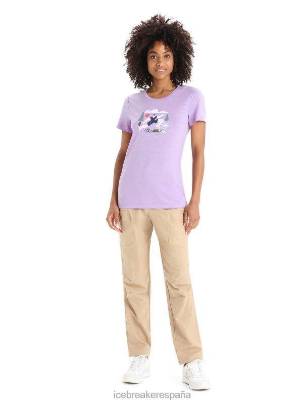 Icebreaker mujer camiseta merino tech lite ii manga corta primavera run 0V2J0621 ropa mirada morada