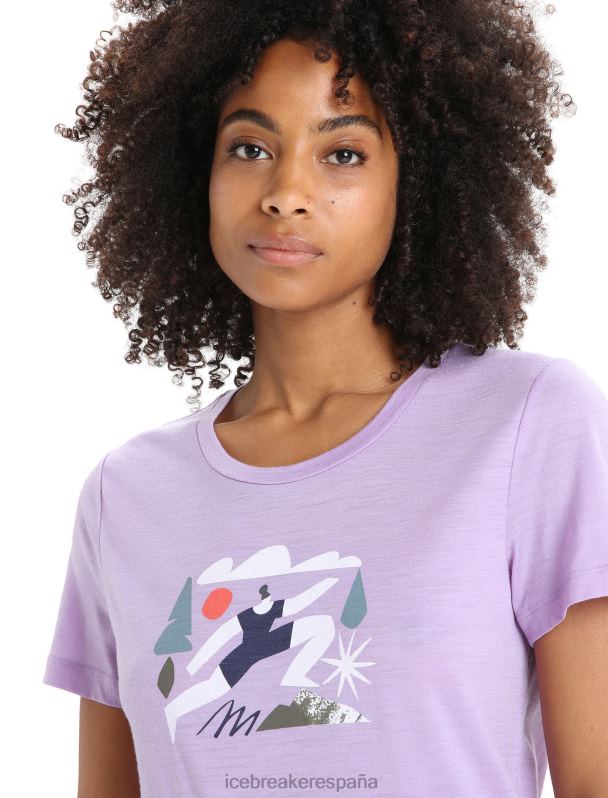 Icebreaker mujer camiseta merino tech lite ii manga corta primavera run 0V2J0621 ropa mirada morada