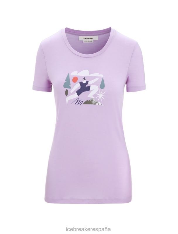Icebreaker mujer camiseta merino tech lite ii manga corta primavera run 0V2J0621 ropa mirada morada
