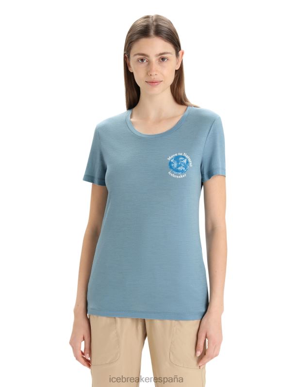 Icebreaker mujer camiseta merino tech lite ii manga corta tierra 0V2J0670 ropa azul astral