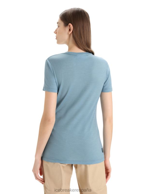 Icebreaker mujer camiseta merino tech lite ii manga corta tierra 0V2J0670 ropa azul astral