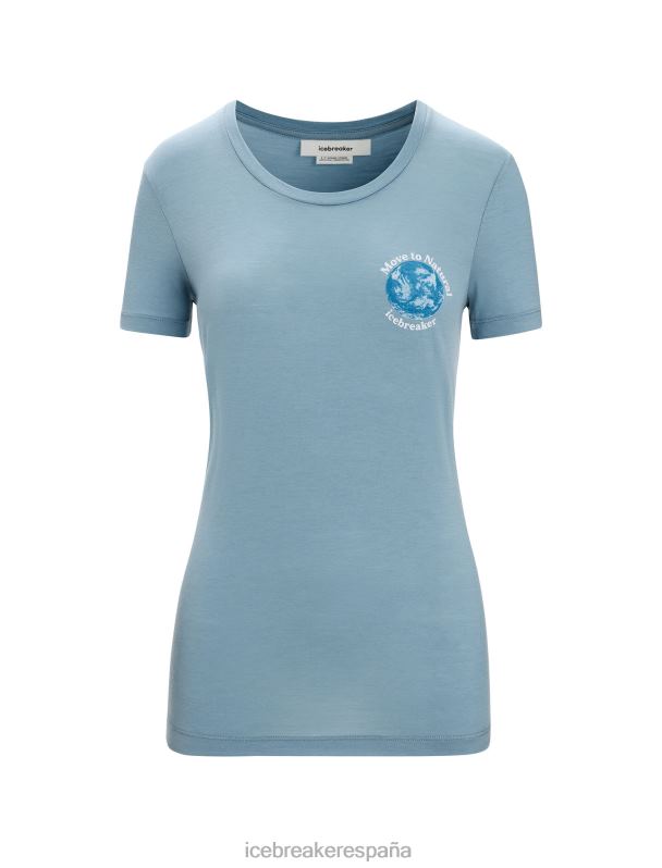 Icebreaker mujer camiseta merino tech lite ii manga corta tierra 0V2J0670 ropa azul astral