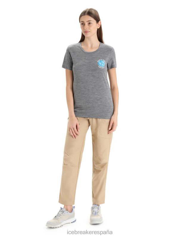 Icebreaker mujer camiseta merino tech lite ii manga corta tierra 0V2J0671 ropa brezo de piedra arenisca