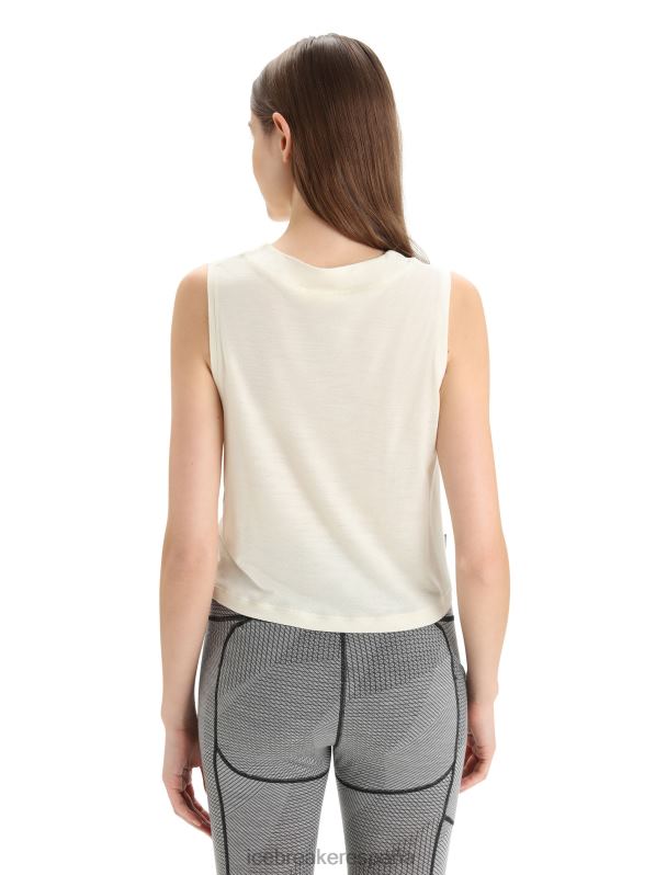 Icebreaker mujer camiseta sin mangas de merino de punto de zona 0V2J0655 ropa tiza