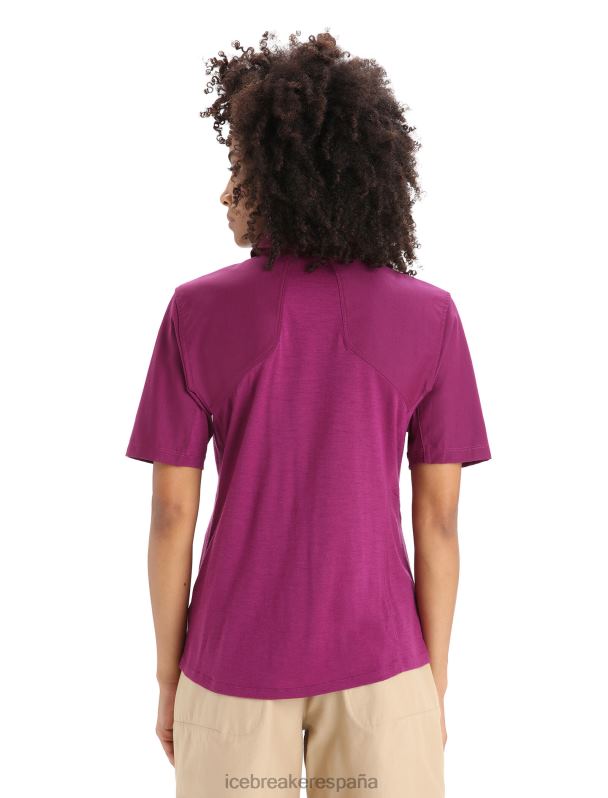 Icebreaker mujer top de manga corta de lana merino 0V2J0649 ropa ir baya