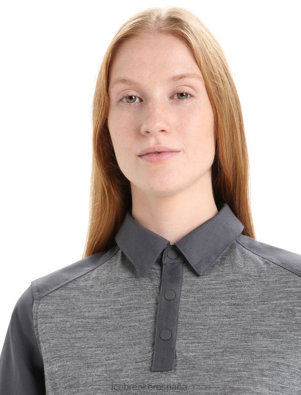 Icebreaker mujer top de manga corta de lana merino 0V2J0650 ropa brezo arenisca/monzón