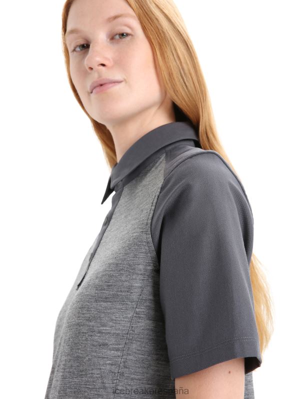 Icebreaker mujer top de manga corta de lana merino 0V2J0650 ropa brezo arenisca/monzón